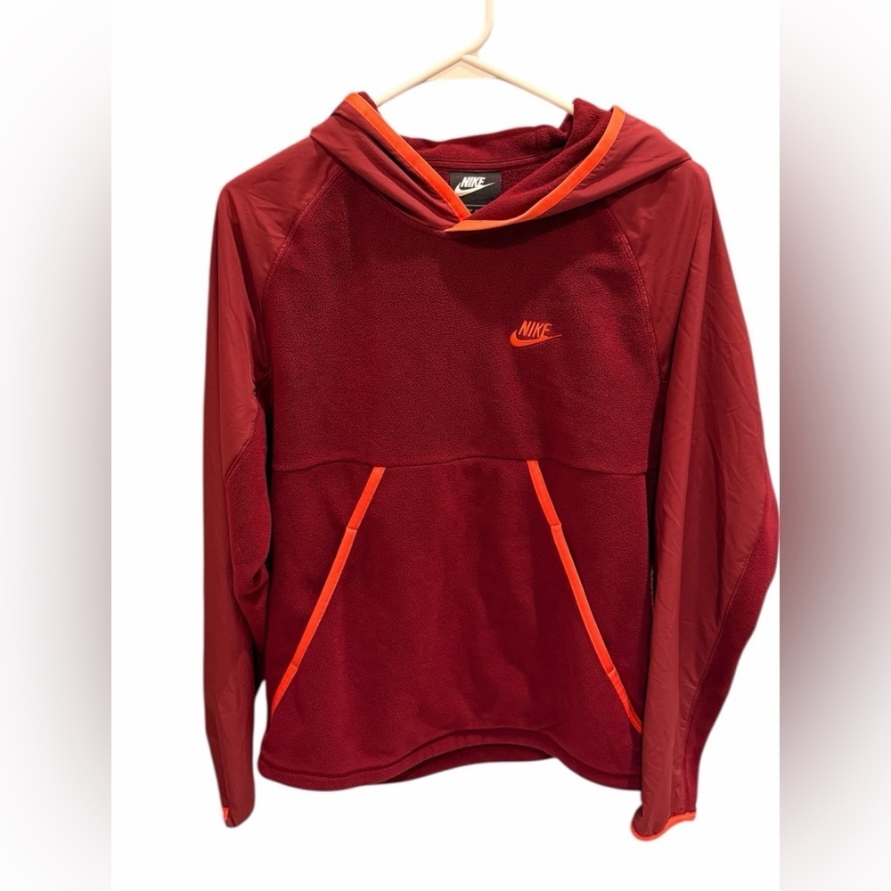 Nike Sportswear Fleece Hoodie Burgundy Red Men’s Size XS